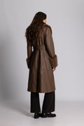 Renee Faux Leather Coat - Ljusbrun