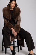 Renee Faux Leather Coat - Ljusbrun