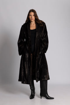 Angela Faux Fur Coat - Brown