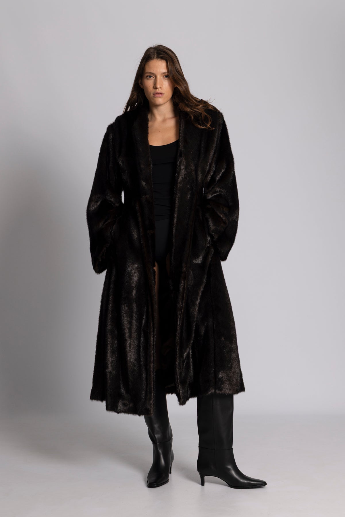 Angela Faux Fur Kappa - Brun