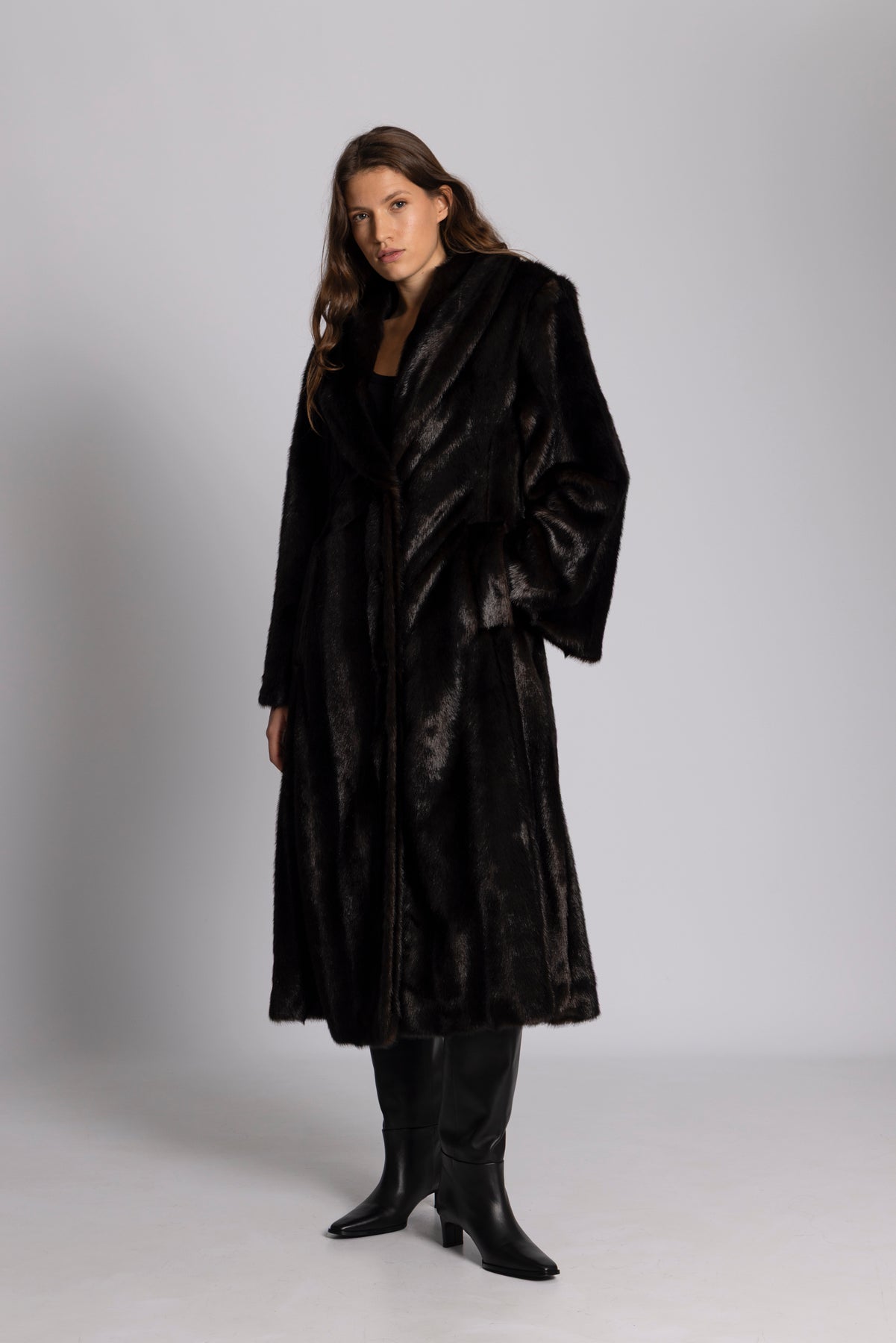 Angela Faux Fur Kappa - Brun