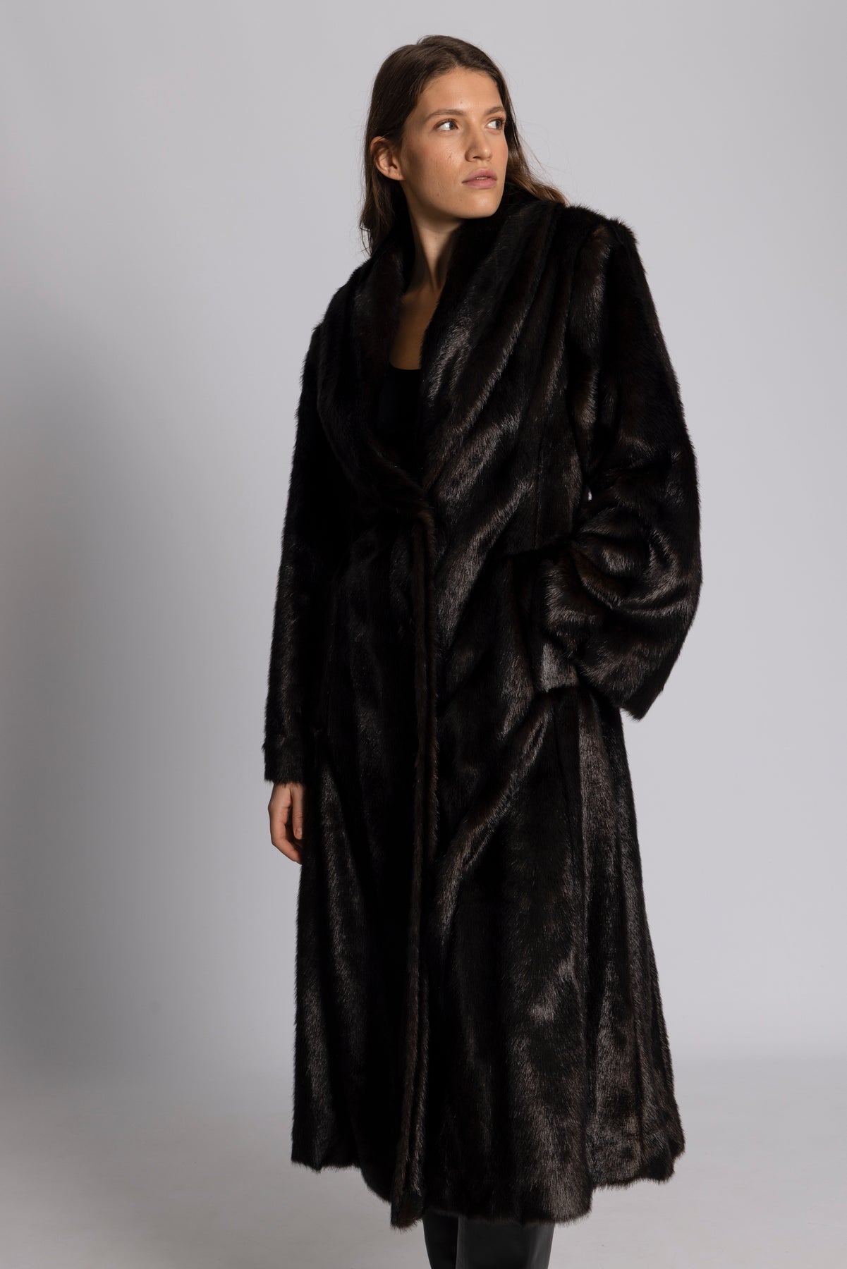 Angela Faux Fur Kappa - Brun