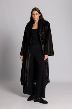 Angela Faux Fur Coat - Brown