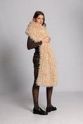 Lynn Faux Fur Maxi Shawl - Champagne