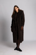 Karen Faux Fur Coat - Chokladbrun