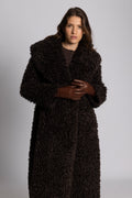 Karen Faux Fur Coat - Chokladbrun