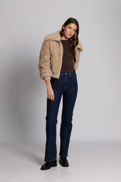 Angel Faux Fur Bomber - Creme