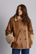 Marie Faux Shearling Jacka - Cognac