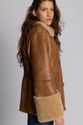 Marie Faux Shearling Jacka - Cognac
