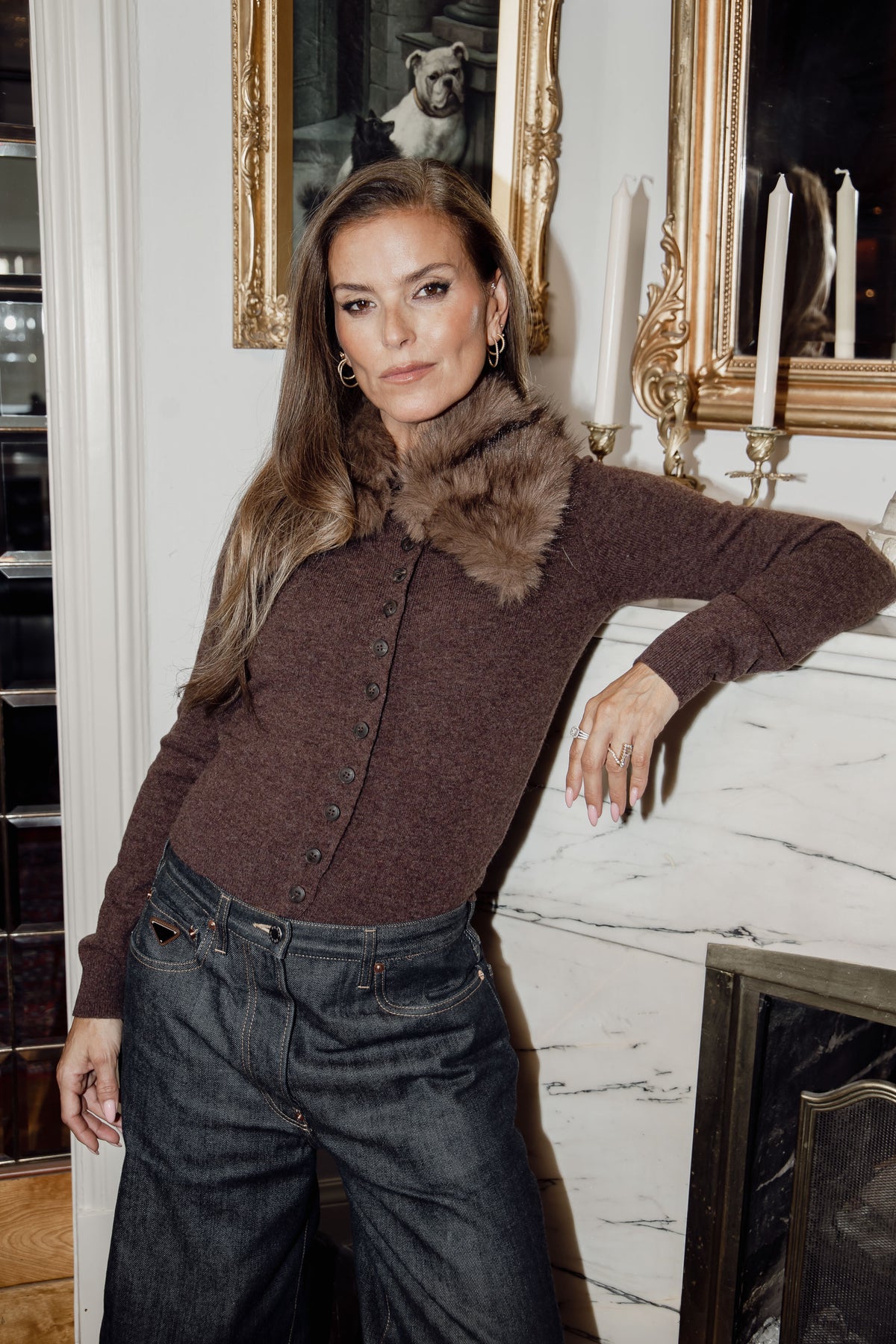 Frank Faux Fur Collar - Brown