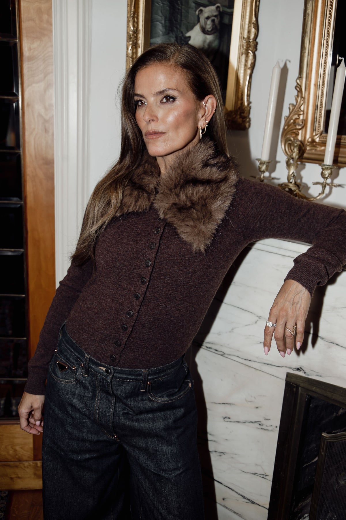 Frank Faux Fur Collar - Brown