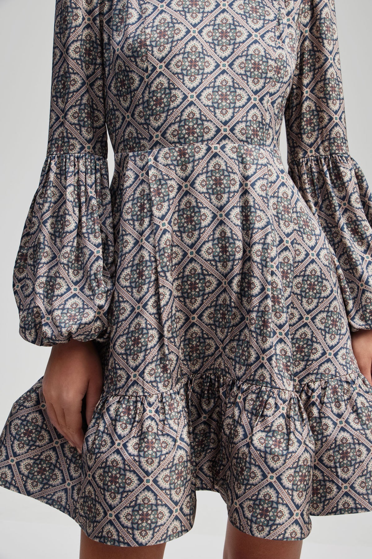 Jasmine Ruffled Mini Dress - Tile