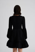 Jasmine Ruffled Mini Dress - Black