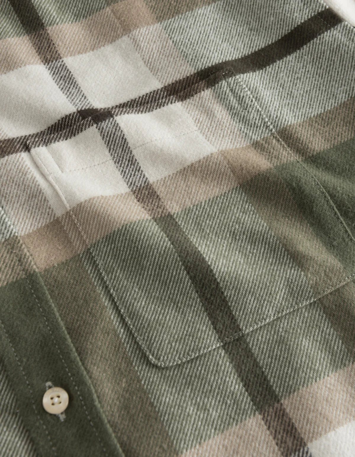 Jeremy Flannel Shirt  - Olive Night/Lead Grey