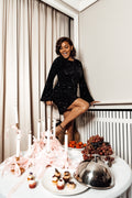 Sassy Sequins Mini Dress - Svart