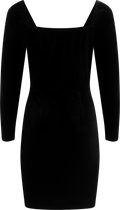 Bow-Down Velvet Mini Dress - Svart