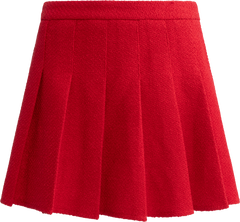 Tiny Tweed Boucle Skirt - Red