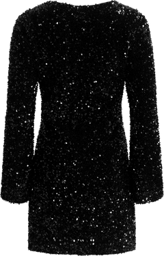 Sassy Sequins Mini Dress - Black