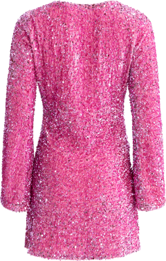 Sassy Sequins Mini Dress - Pink