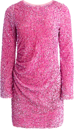 Sassy Sequins Mini Dress - Pink