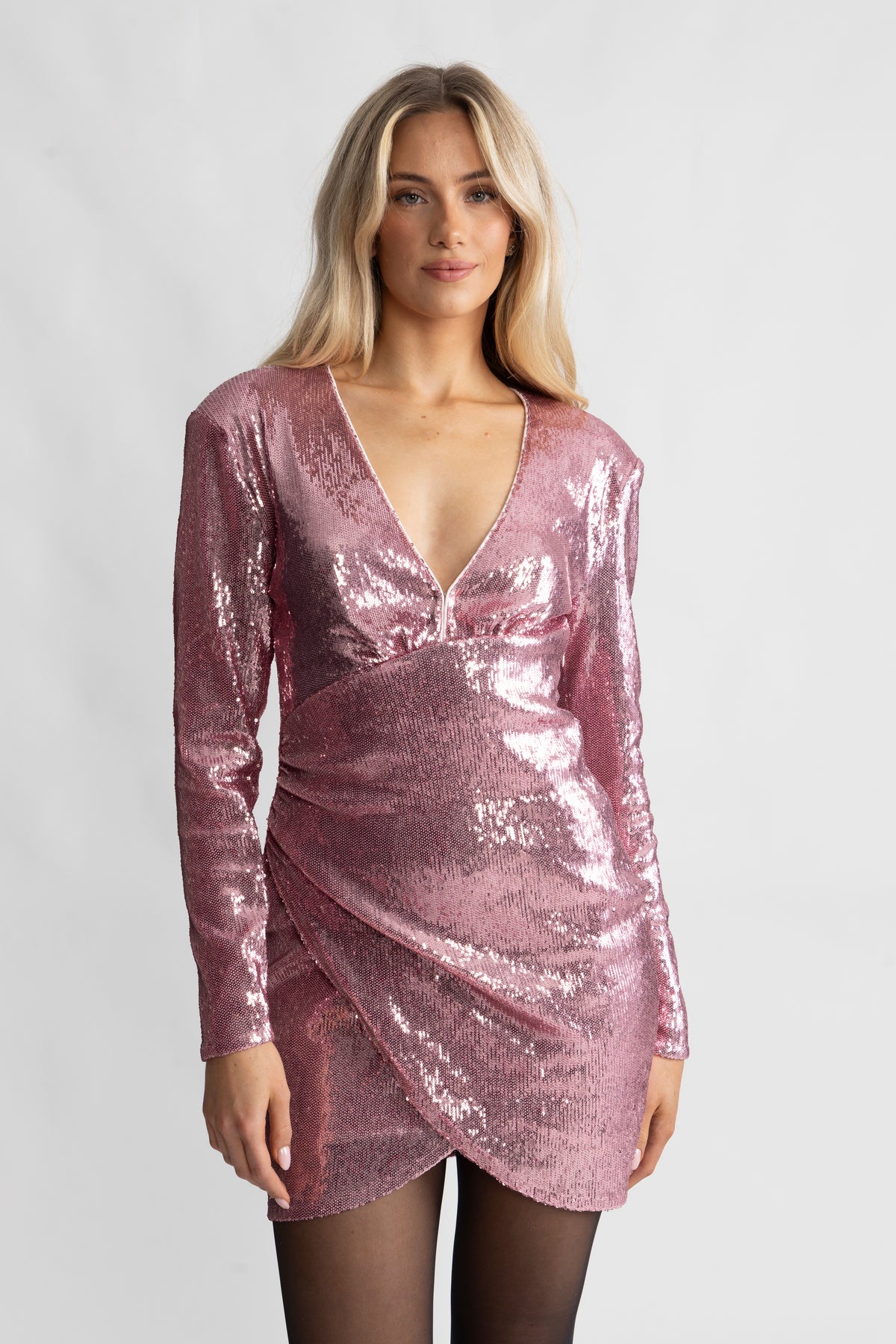 Boujee Bling Mini Dress - Rosa