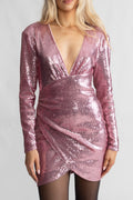 Boujee Bling Mini Dress - Rosa