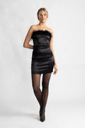 Little Black Feather Dress - Svart