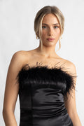 Little Black Feather Dress - Svart