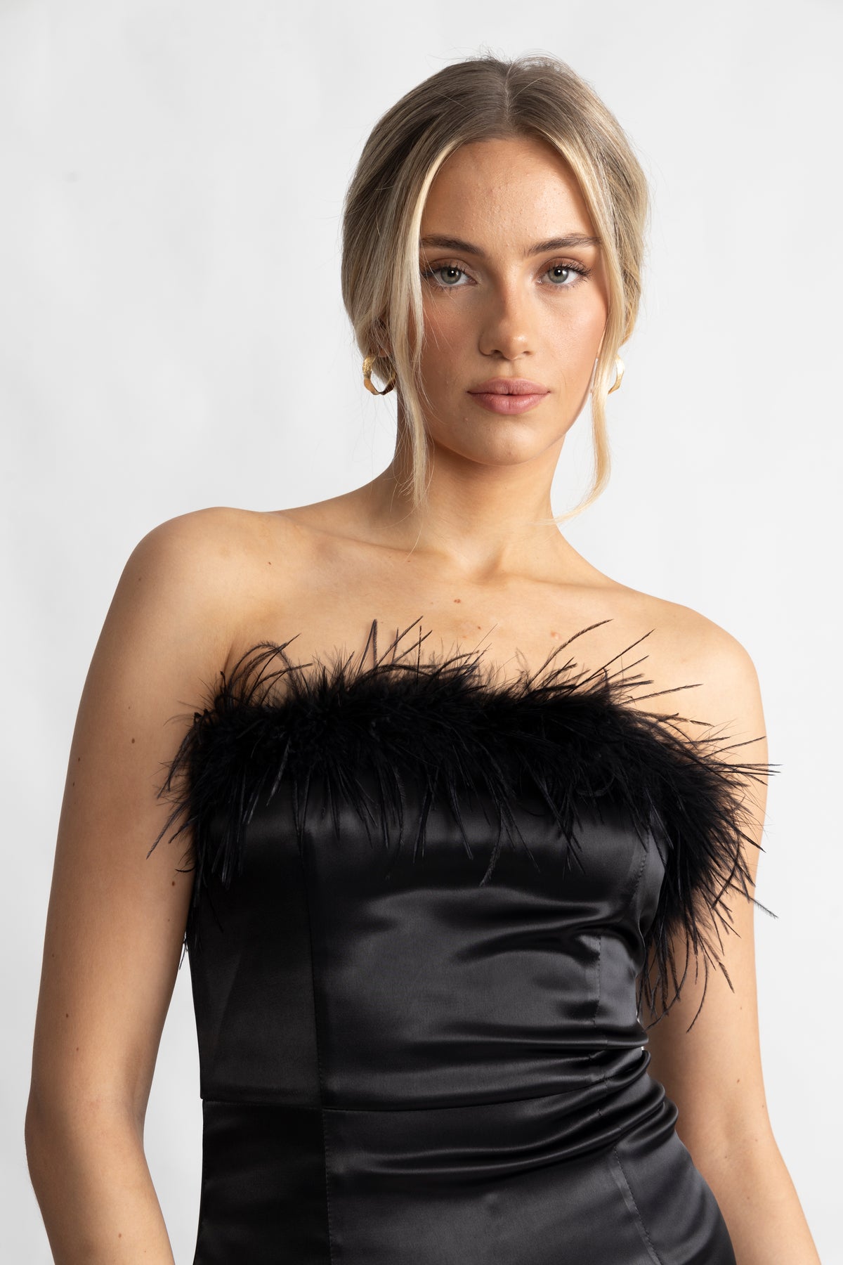Little Black Feather Dress - Svart
