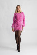 Sassy Sequins Mini Dress - Pink
