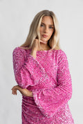 Sassy Sequins Mini Dress - Pink