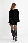 Sassy Sequins Mini Dress - Svart