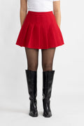 Tiny Tweed Boucle Skirt - Red
