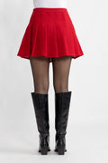 Tiny Tweed Boucle Skirt - Red