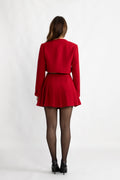 Tiny Tweed Boucle Skirt - Red