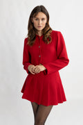 Tiny Tweed Boucle Skirt - Red