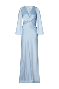 Juliet Wrap Detailed Maxi Dress - Dusty Blue