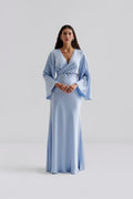 Juliet Wrap Detailed Maxi Dress - Dusty Blue