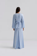Juliet Wrap Detailed Maxi Dress - Dusty Blue