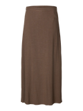 Viva Hw Ankle Linen Blend Skirt - Chocolate Chip
