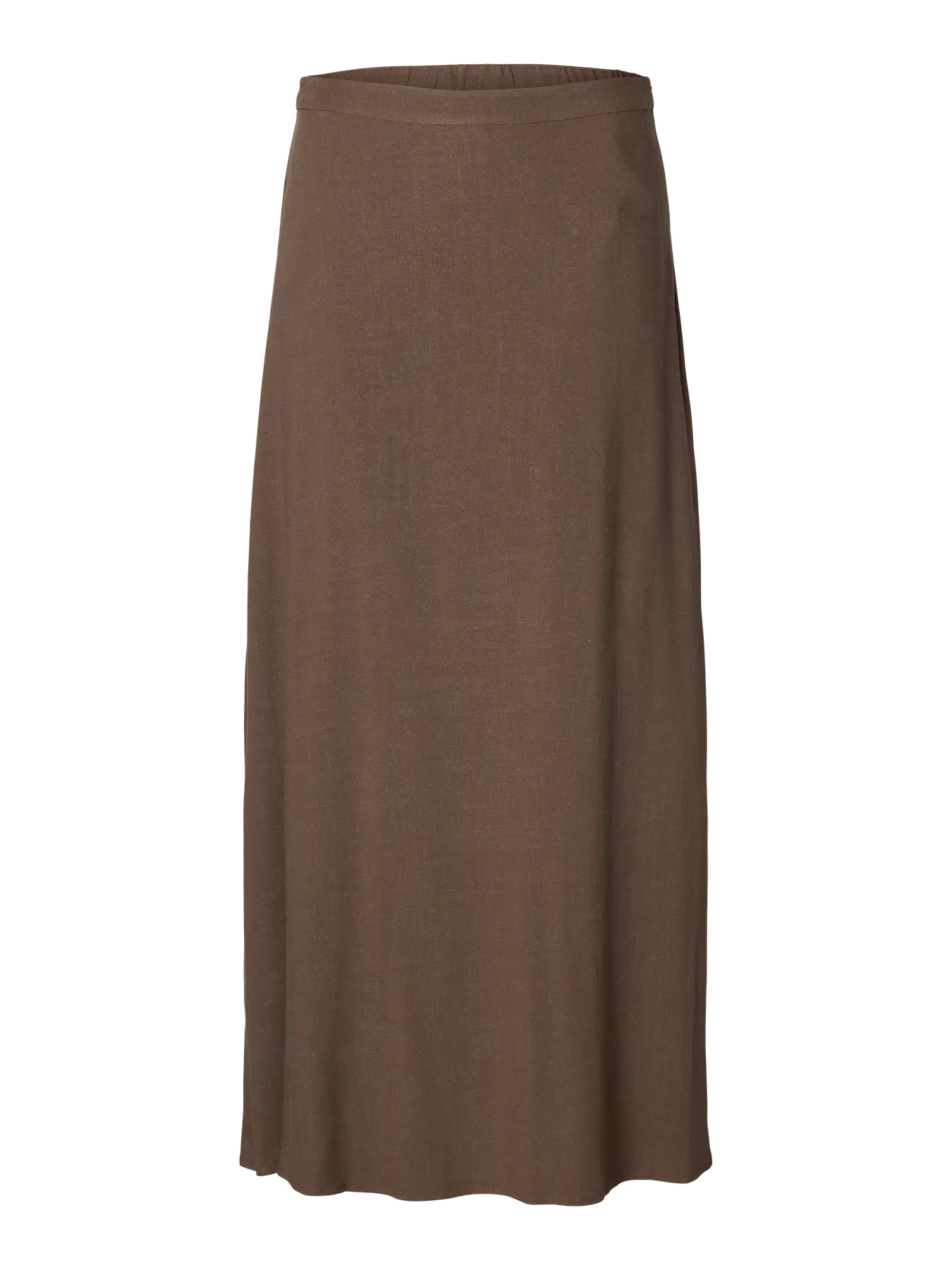 Viva Hw Ankle Linen Blend Skirt - Chocolate Chip