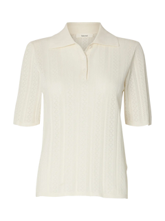 Toledo Structure 2/4 Knit Polo Neck - Snow White