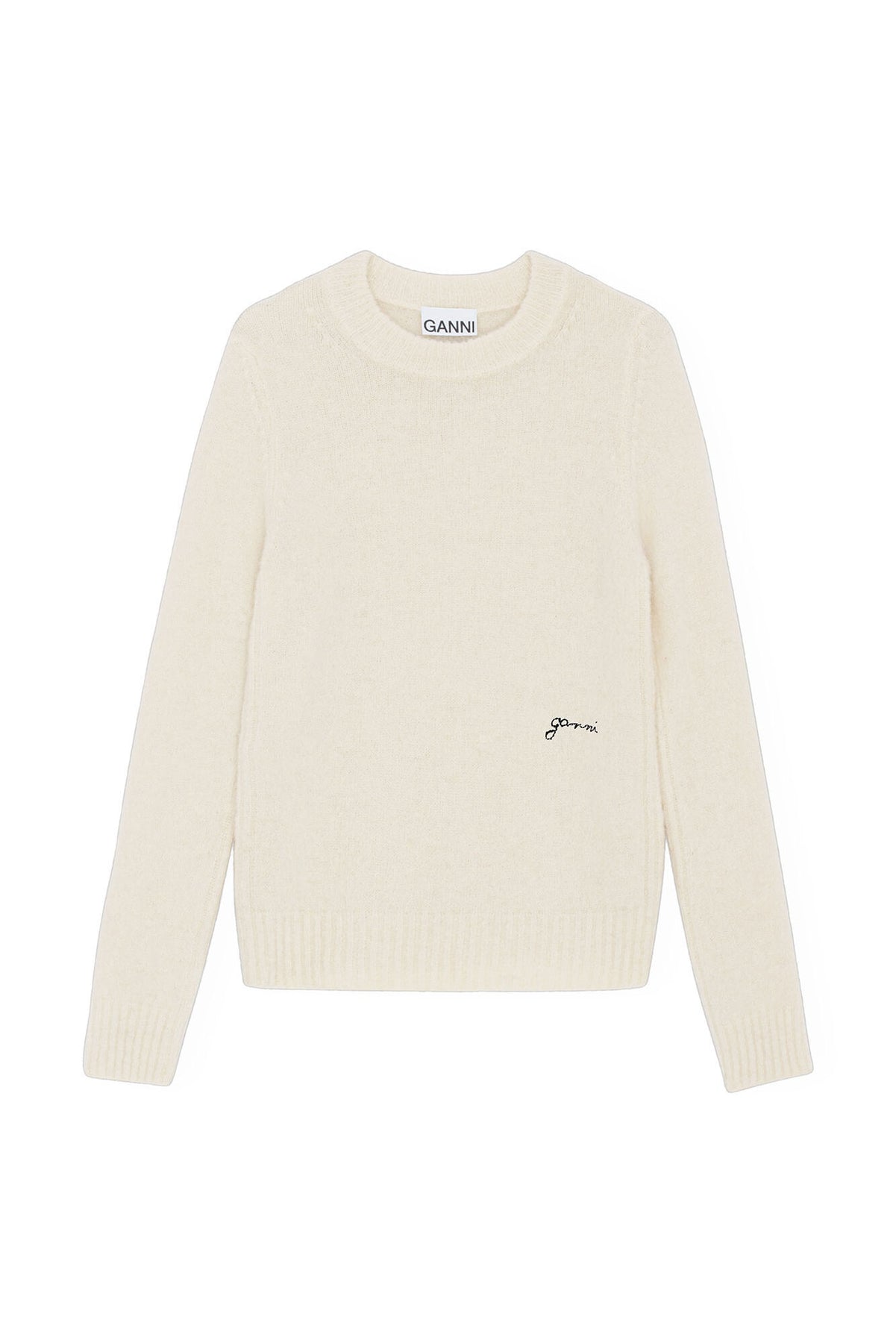 Brushed Alpaca O-Neck - Egret