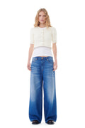 Cotton Pointelle Short Sleeve Cardigan - Egret