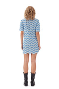 Cotton Crochet Mini Dress - Heather