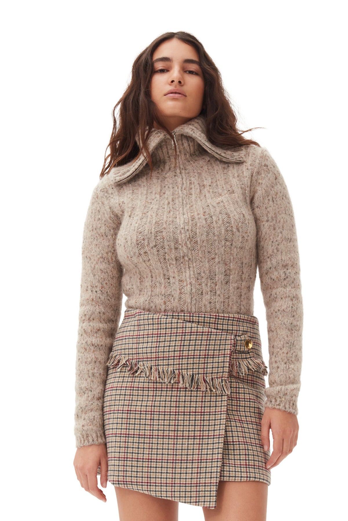 Alpaca Cotton Mix Highneck - Safari