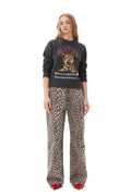 Graphic Wool Mix Tiger Crewneck - Gray Quill