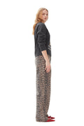 Graphic Wool Mix Tiger Crewneck - Gray Quill