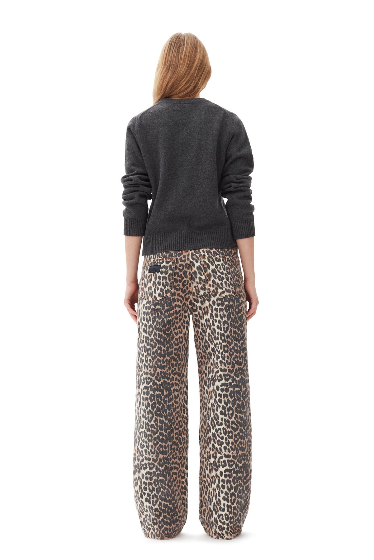 Graphic Wool Mix Tiger Crewneck - Gray Quill