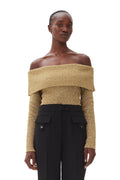 Sparkle Doubleface Off Shoulder Blouse - Guld